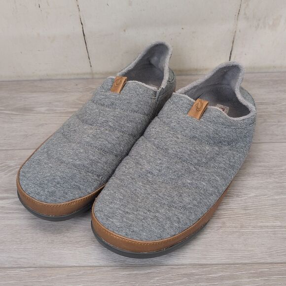 Olukai Mahana Slipper Gray Men's Size 14 Slip On Shoes - Picture 1 of 13